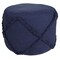 Laddha Home Designs 18" Blue Solid Textured Diamond Round Pouf Ottoman